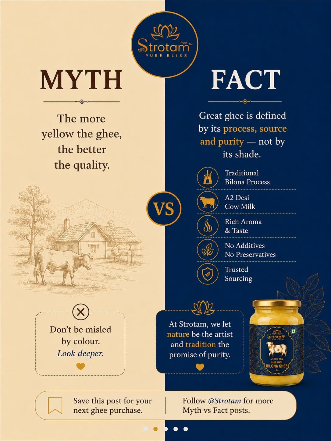 Instagram post: Myth vs fact split carousel, slide 5