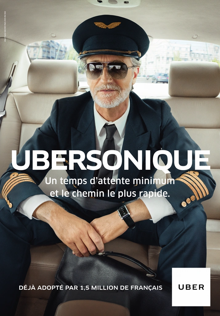 Taxi & Cab Services creative ad: Premium driver portrait with distinctive pun
