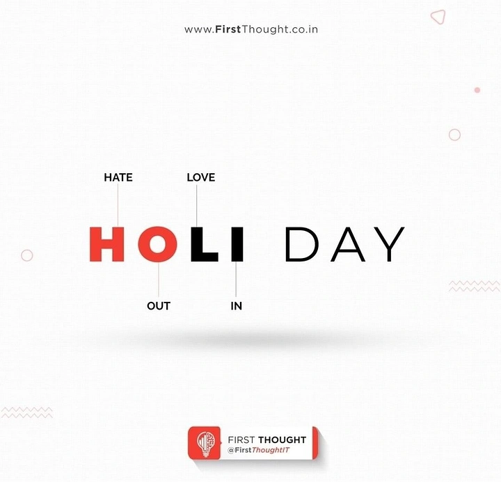 Holi creative ad: HOLI DAY wordmark with annotated letters