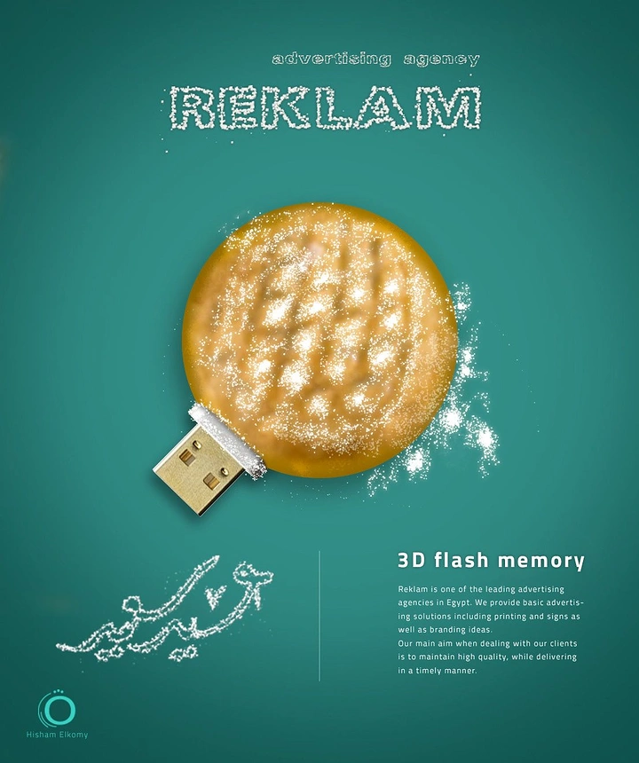 Eid creative ad: Eid kahk cookie turned into a USB flash drive, dusted with sugar