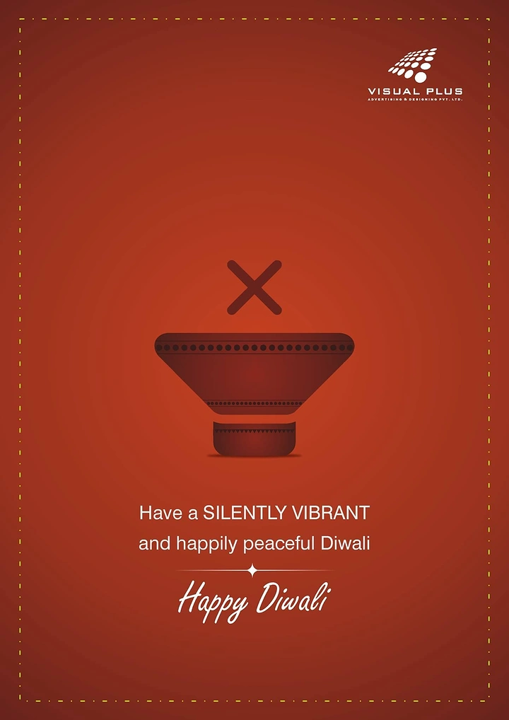 Diwali creative ad: Unlit clay diya with an X in place of the flame