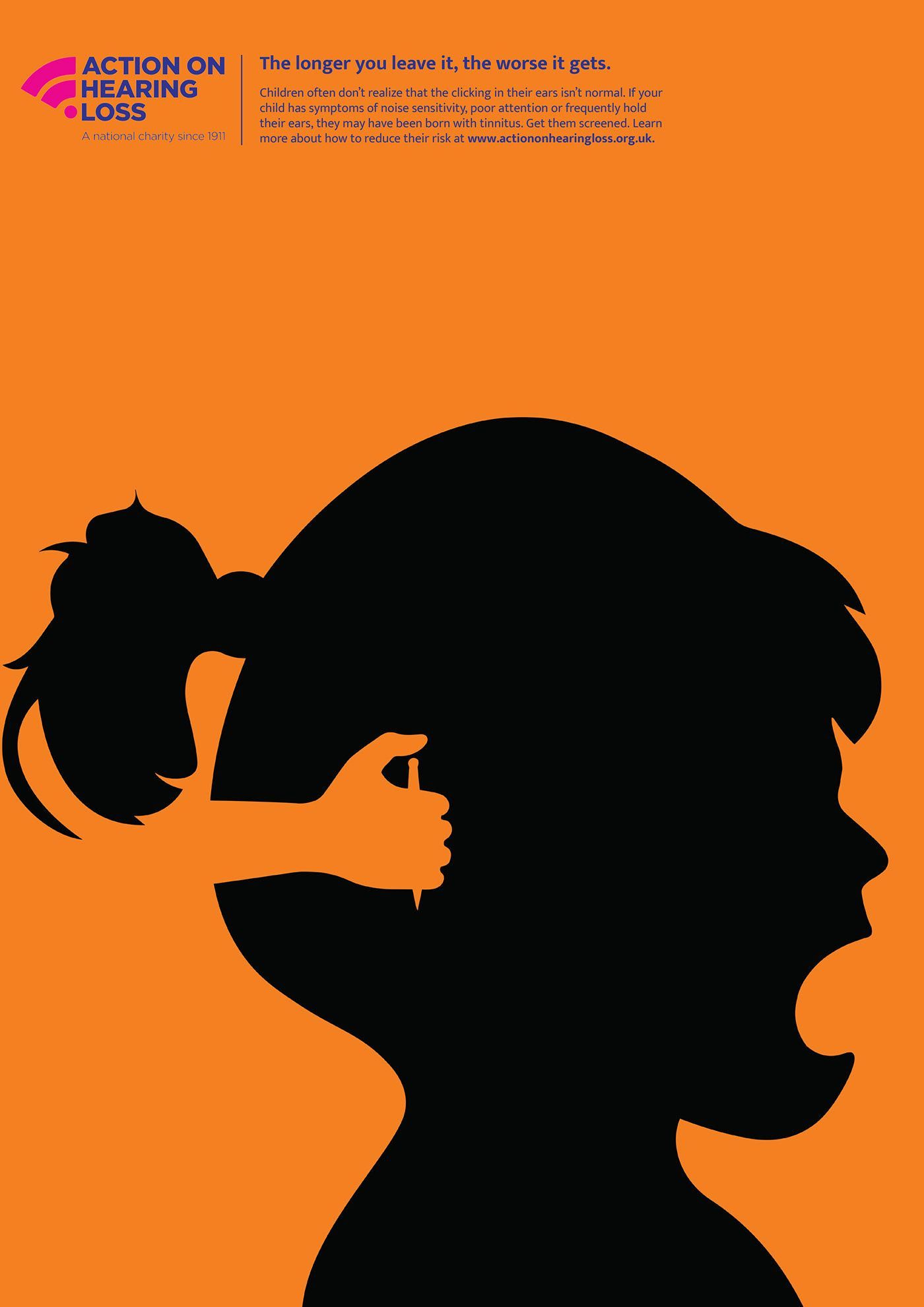 Story: Silhouette hand-thumb forms ear gesture