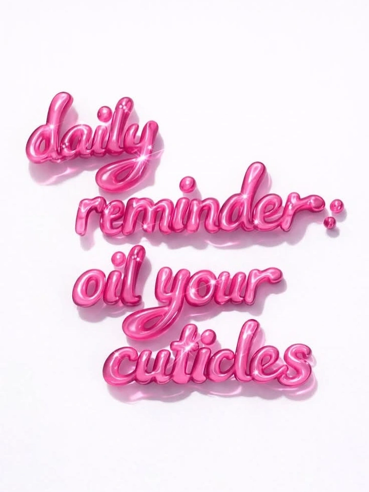 Nail Salons creative ad: Glossy 3D nail-polish lettering cuticle reminder