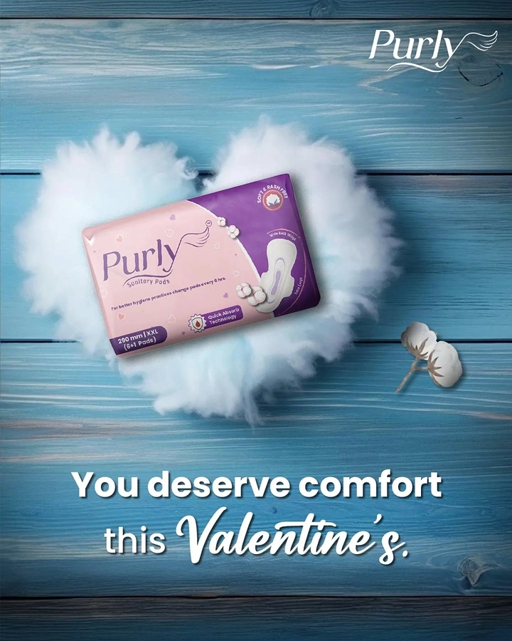 Period Care & Feminine Hygiene creative ad: Comfort expressed through cotton-cloud setting
