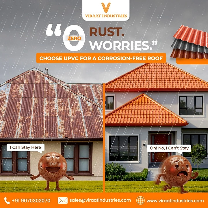Roofing creative ad: Rust characters evicted from UPVC roof