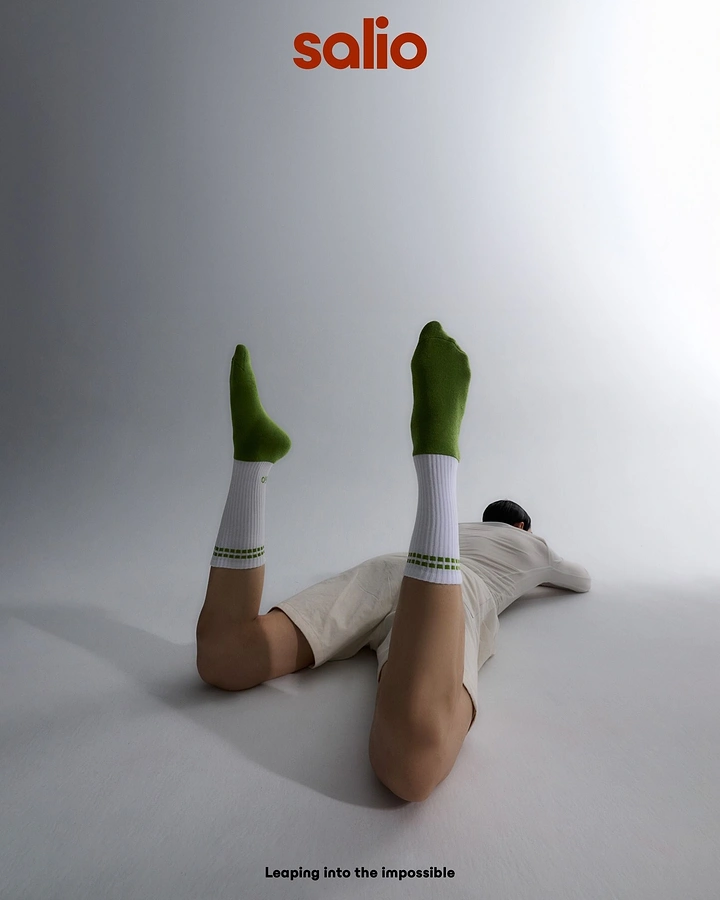 Socks Brands creative ad: Impossible levitation scene supports playful slogan