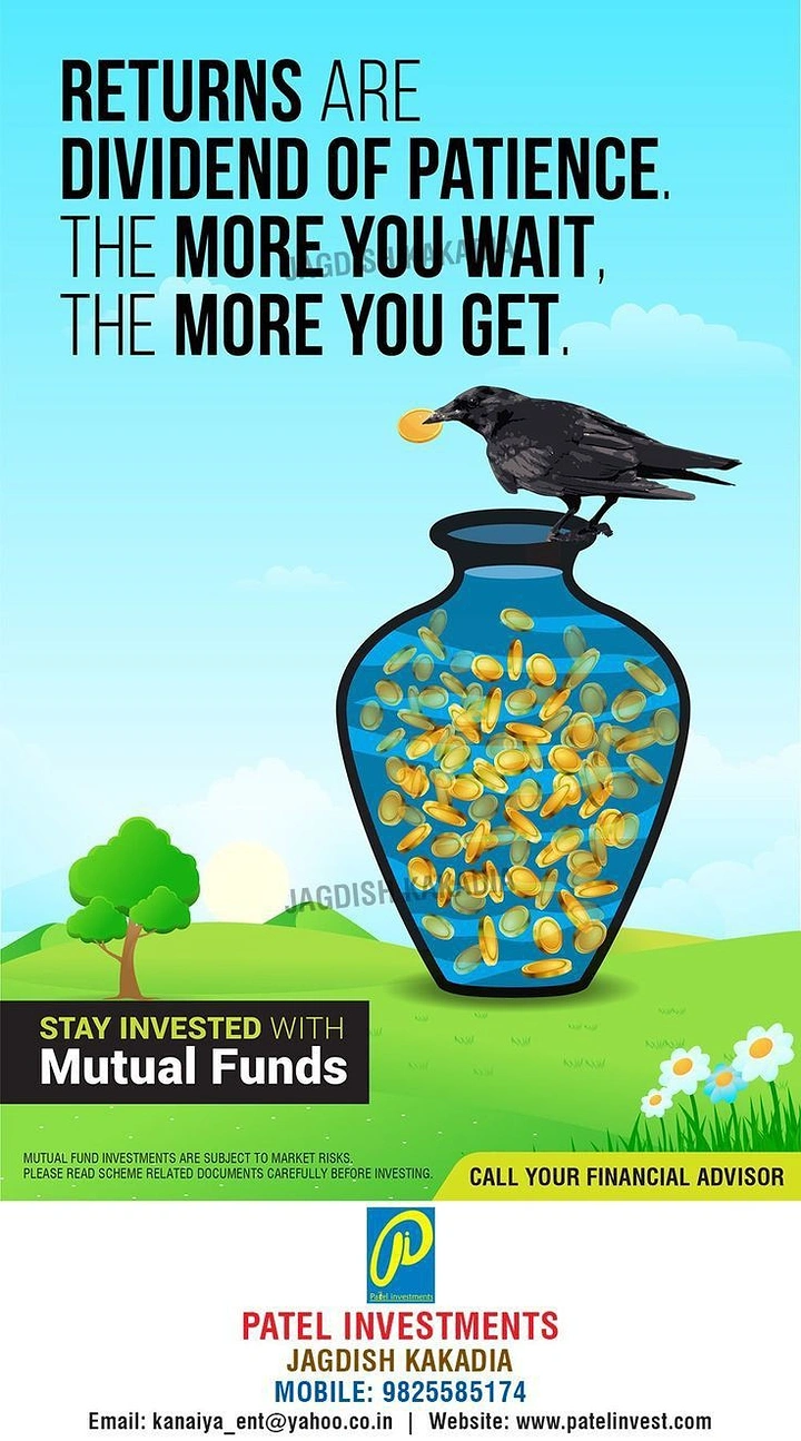 Stock Brokers & Investing creative ad: Crow-and-pitcher fable as patience metaphor
