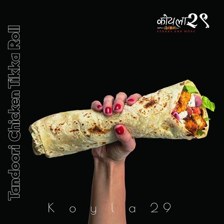 Arabic & Middle Eastern Restaurants creative ad: Hand-held wrap with striking vertical typography