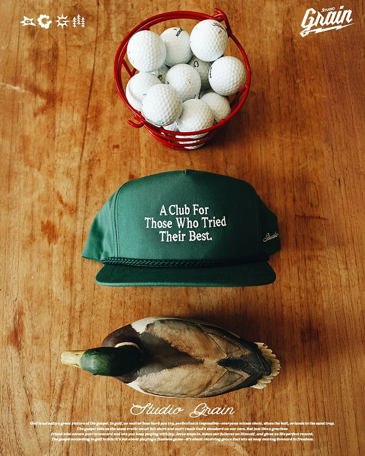 Hats & Caps creative ad: Club concept with playful still life