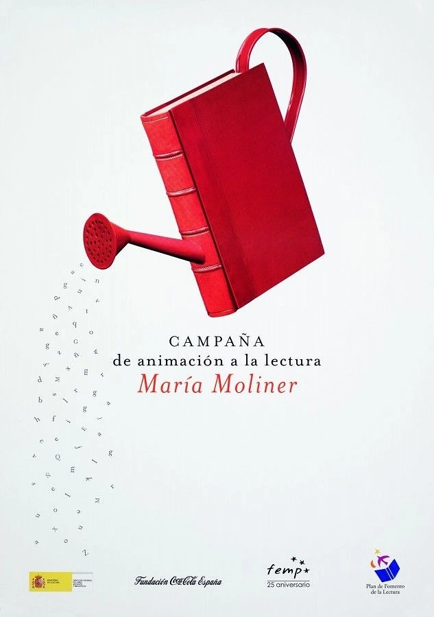 Bookstores creative ad: Book as watering can sprinkling letters