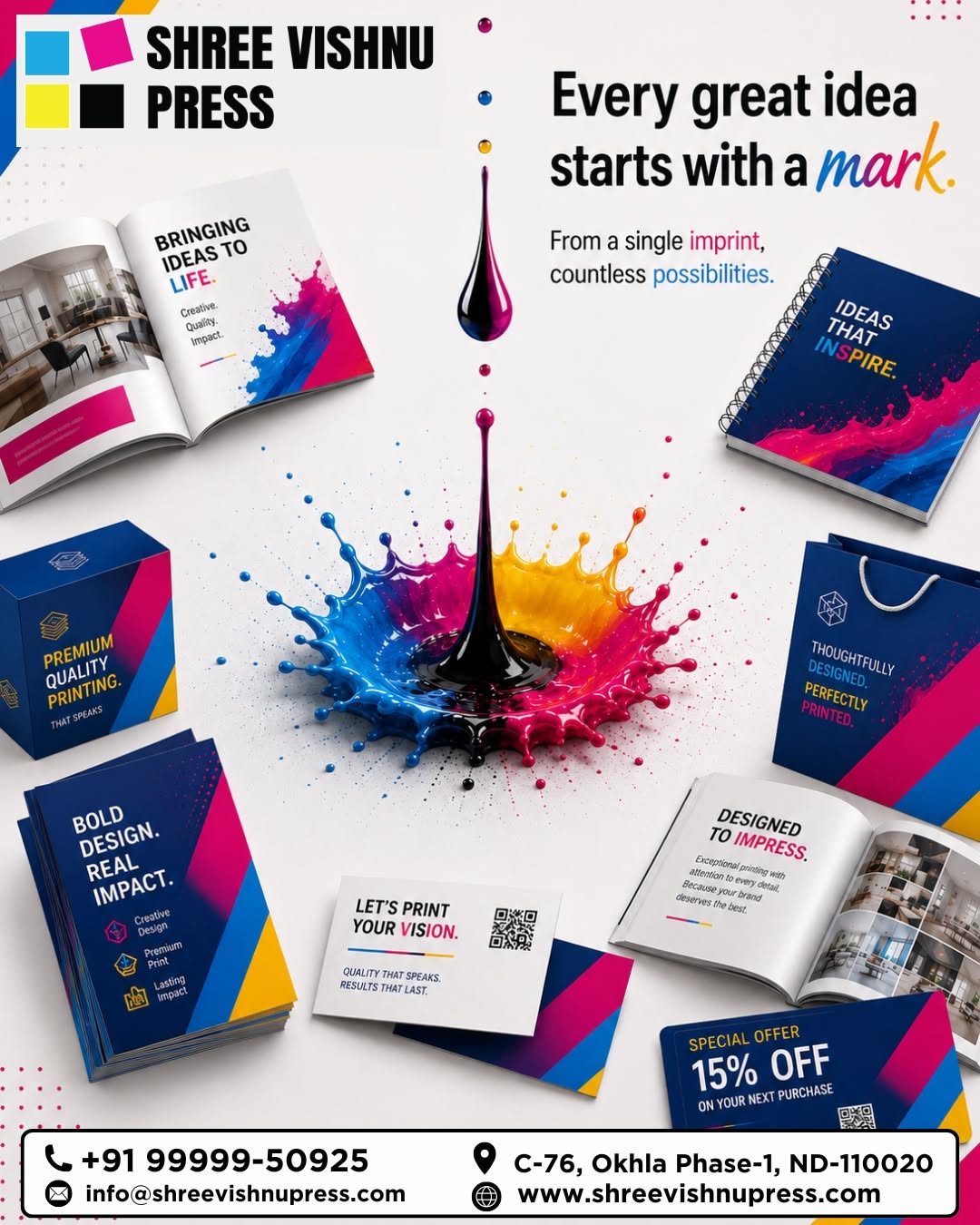Instagram post: Ink drop splash as 'mark' copy pun