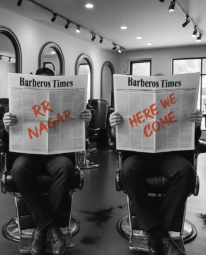 Barber Shops creative ad: Newspaper headline launch announcement in chairs