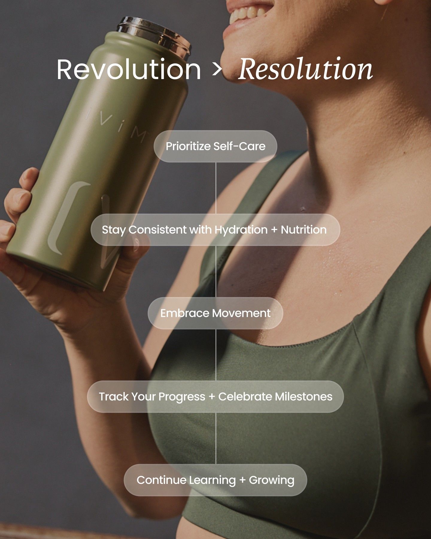 Instagram post: Resolution campaign frames hydration as progress