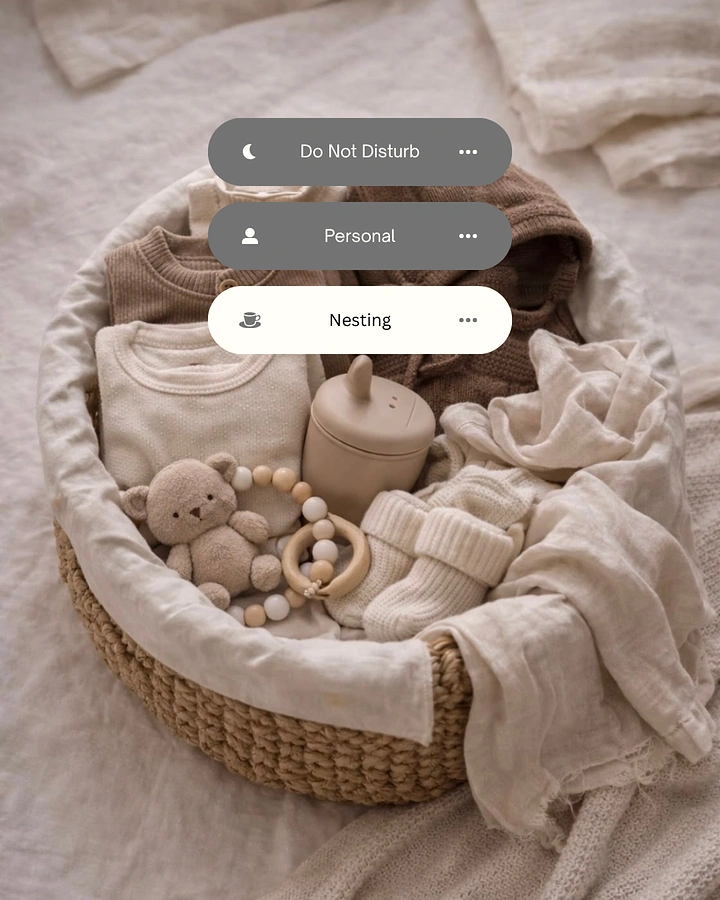 Kids Clothing creative ad: iPhone focus modes: 'Nesting' mode pun