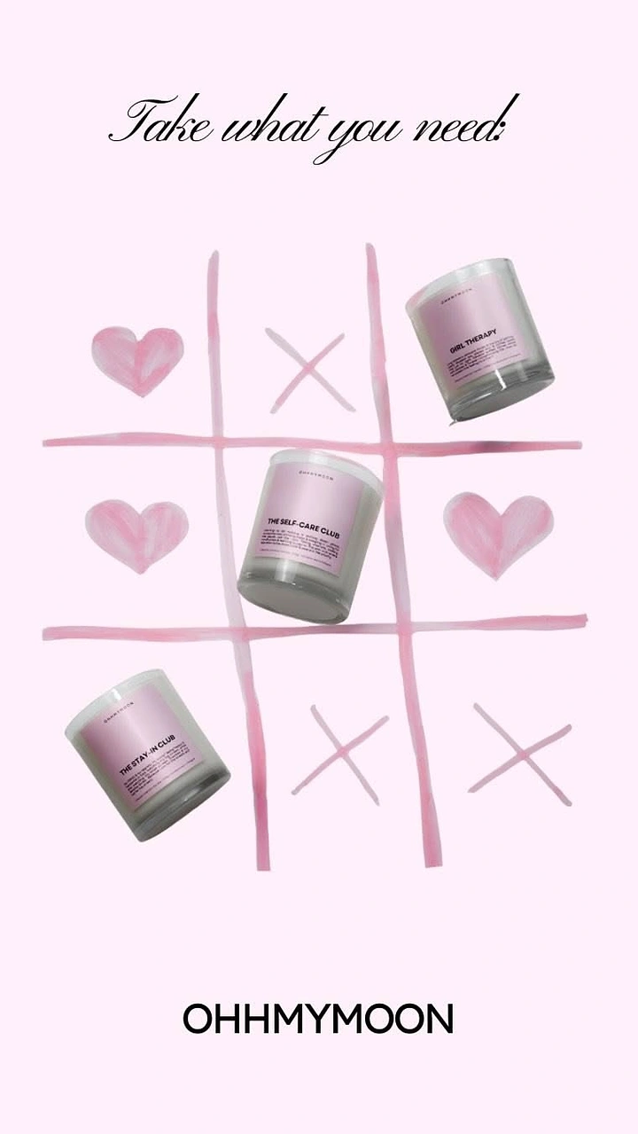 Candles & Home Fragrance creative ad: Candles as tic-tac-toe pieces