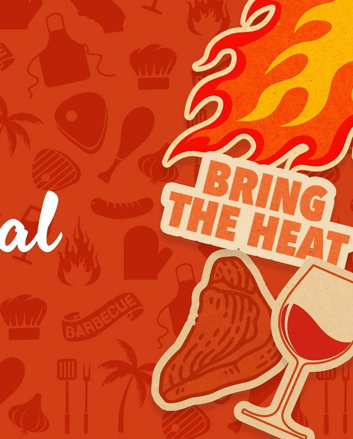 BBQ & Grill Restaurants creative ad: Illustrated heat motif turns BBQ into visual identity