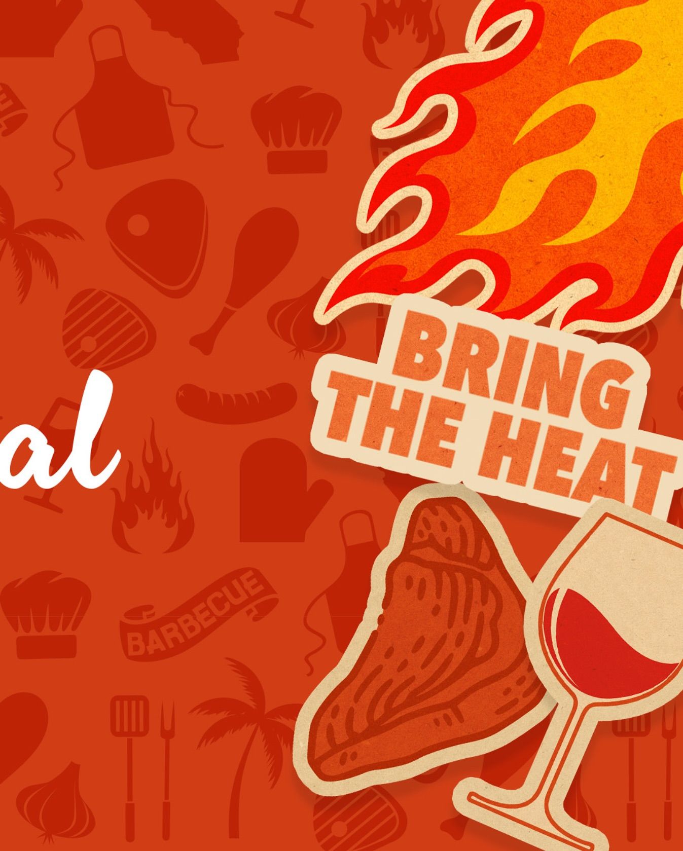 Instagram post: Illustrated heat motif turns BBQ into visual identity