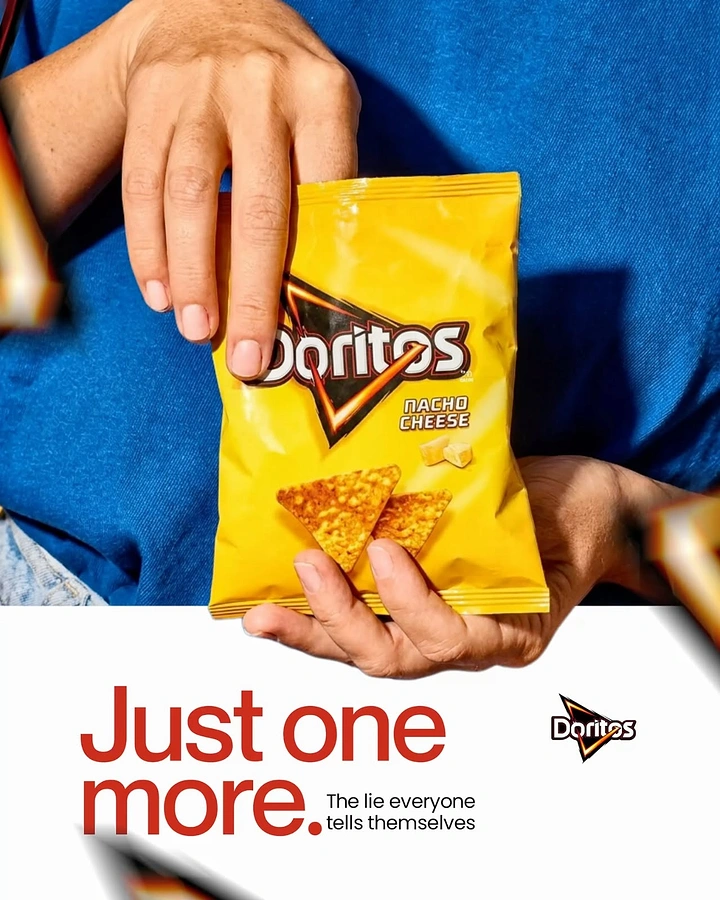 Snacks & Namkeen Brands creative ad: 'Just one more' lie copy, witty