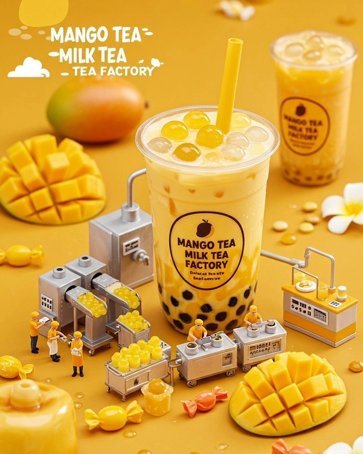 Bubble Tea & Boba Shops creative ad: Miniature tea factory makes product memorable