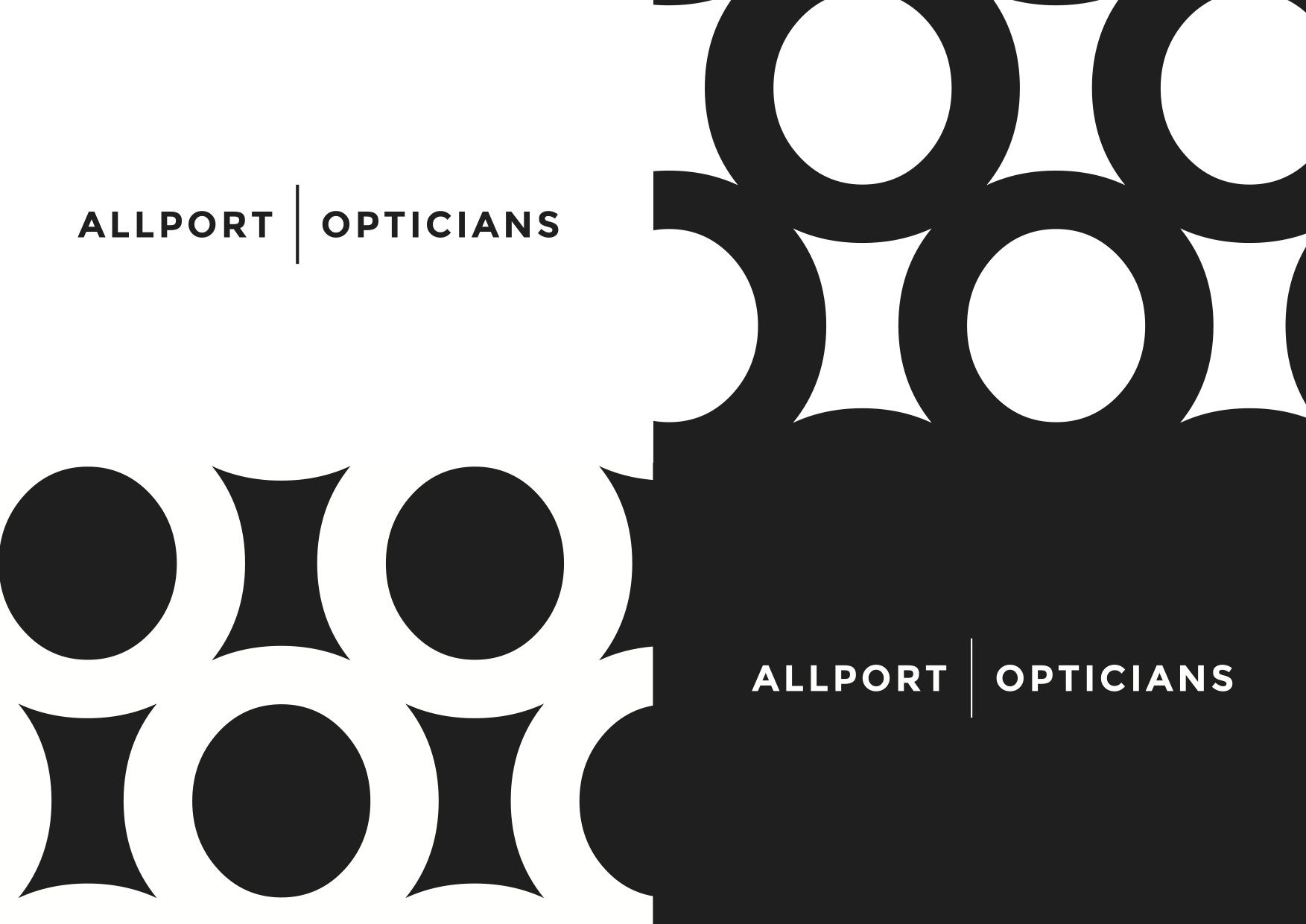 Banner: Glasses shapes turned into bold brand pattern