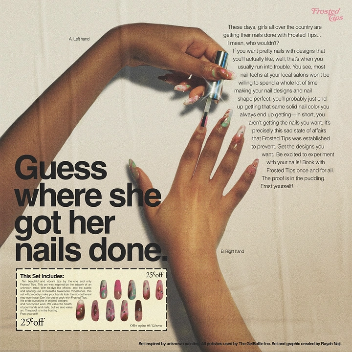 Nail Salons creative ad: Vintage print-ad pastiche with coupon