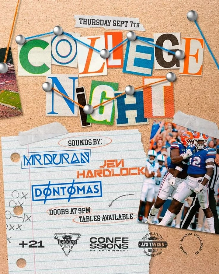 Universities & Colleges creative ad: Pinned letter collage gives college night personality