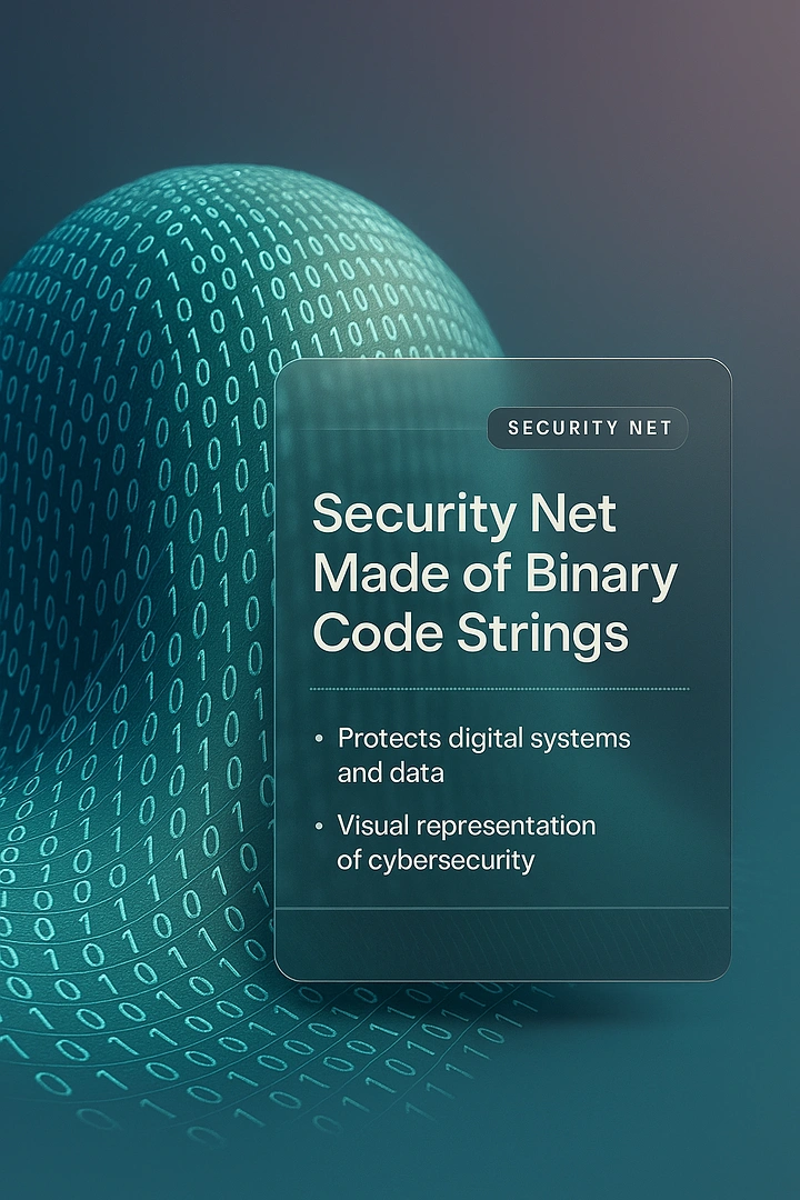 Cybersecurity Companies creative ad: Binary-code security net is a clear metaphor