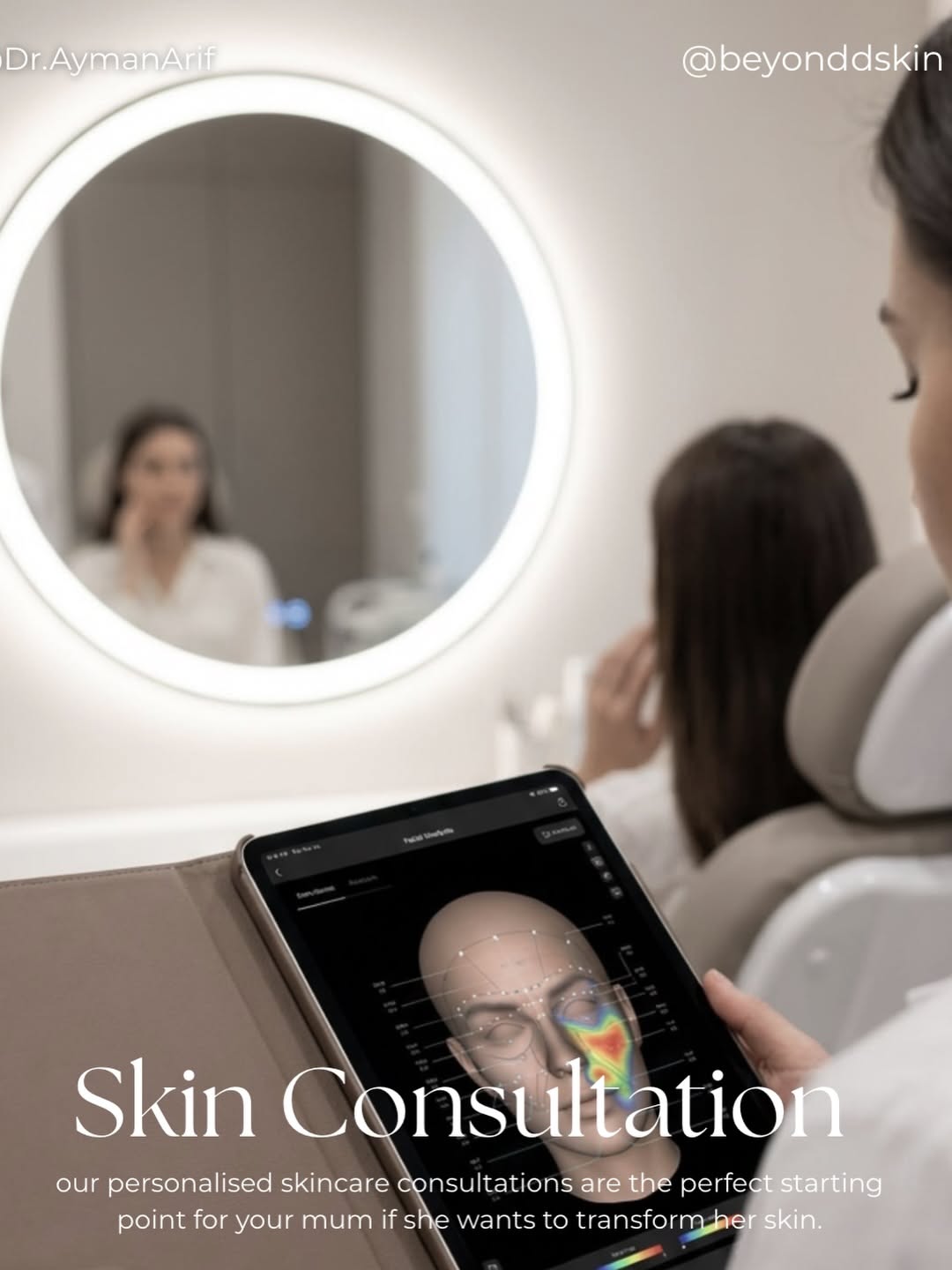 Mother's Day Carousel: Mature woman's face with a heart of moisturiser on her cheek, slide 4