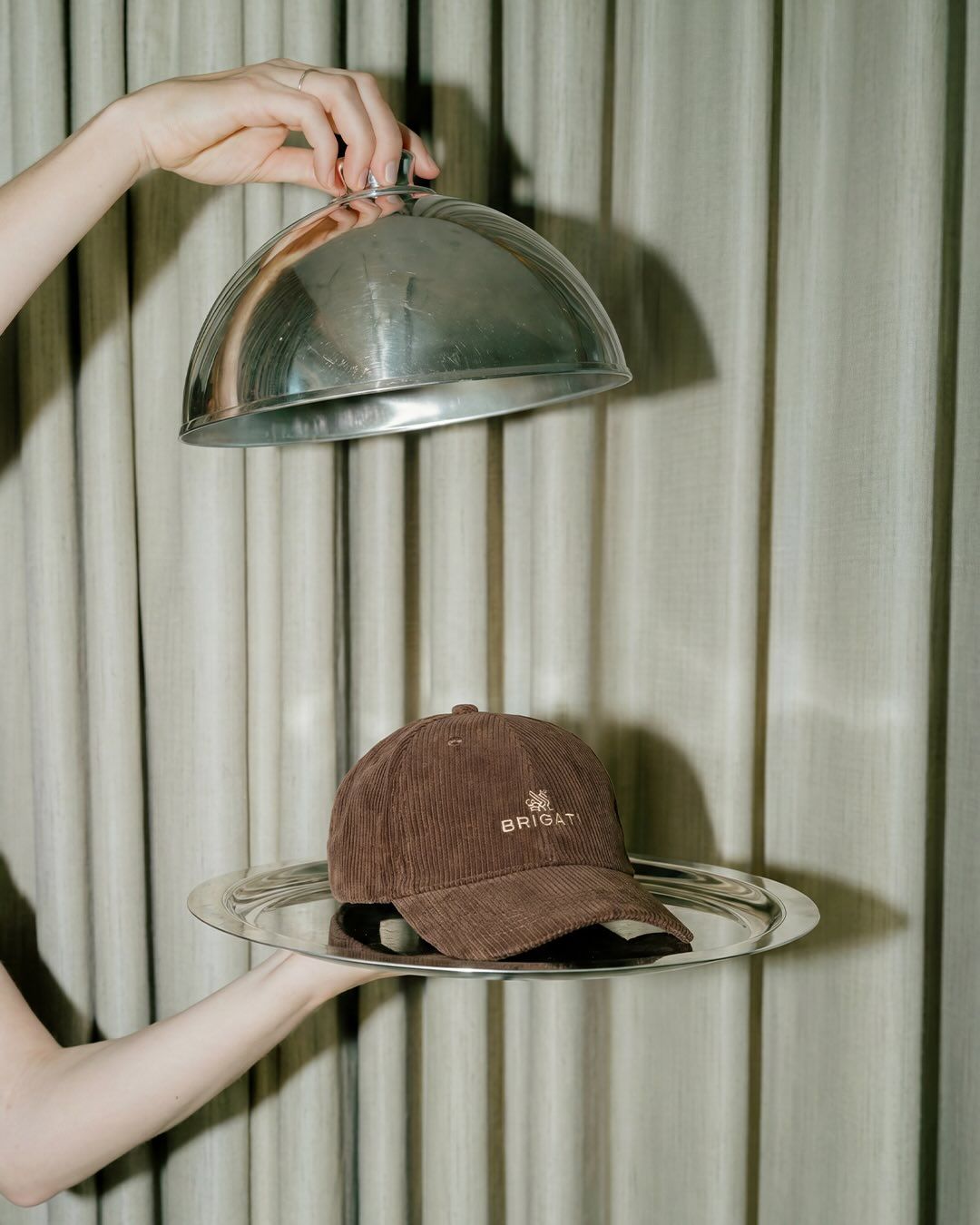 Instagram post: Caps presented as covered-dish treasures, slide 1