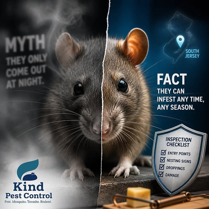 Pest Control creative ad: Split rat myth vs fact torn composition