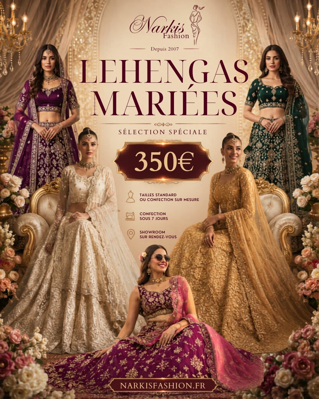Instagram post: Exceptional editorial lehenga campaign craft, slide 1