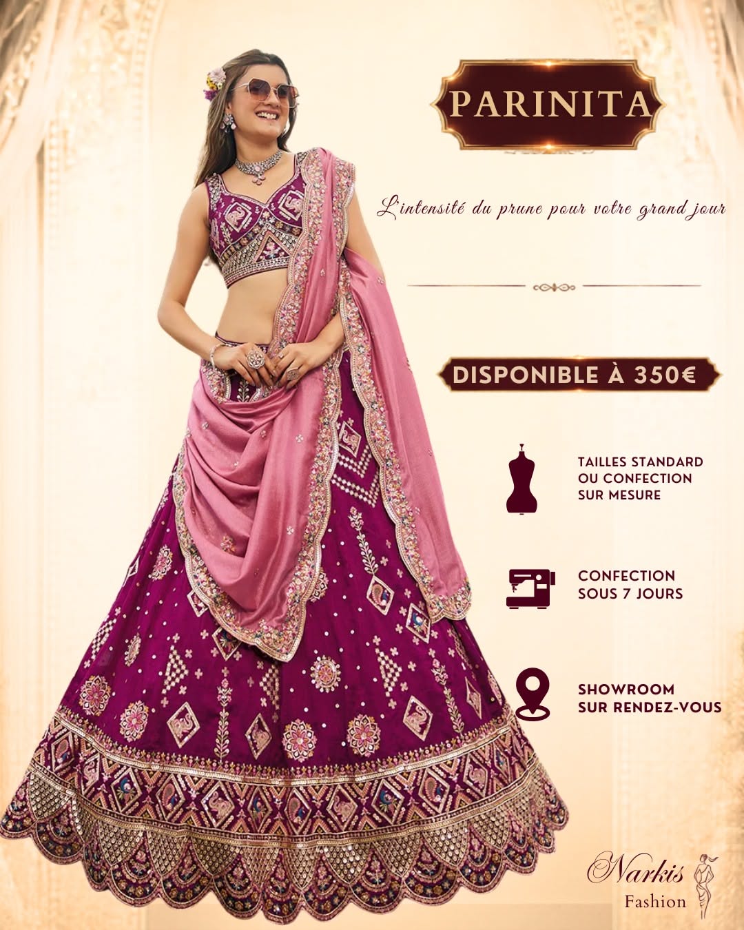 Instagram post: Exceptional editorial lehenga campaign craft, slide 4