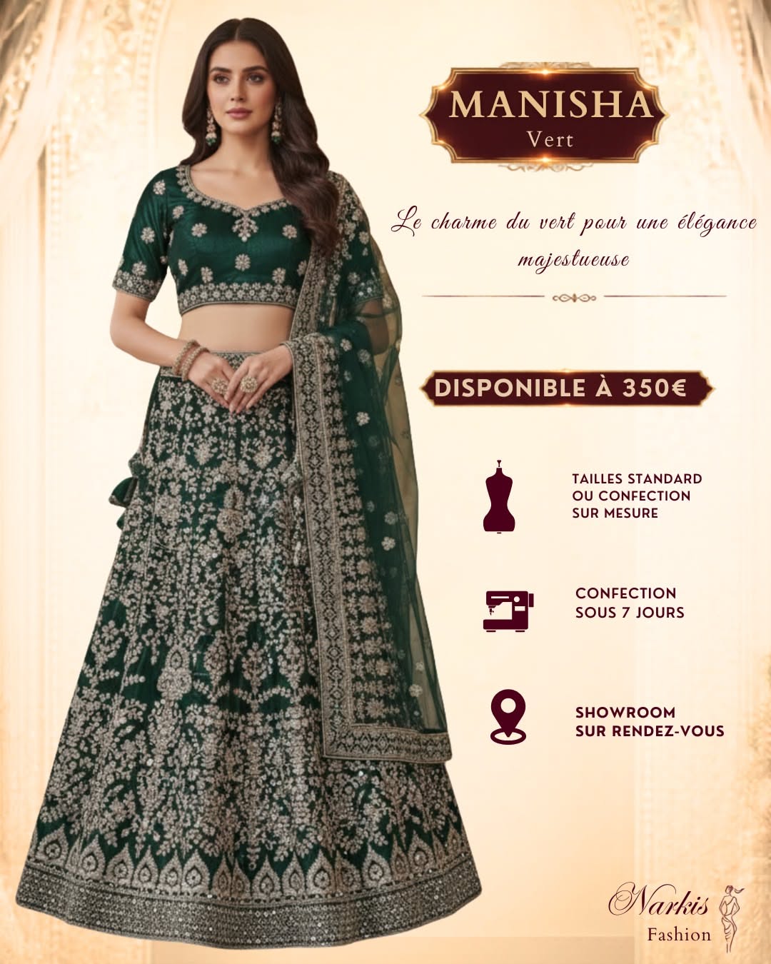 Instagram post: Exceptional editorial lehenga campaign craft, slide 5