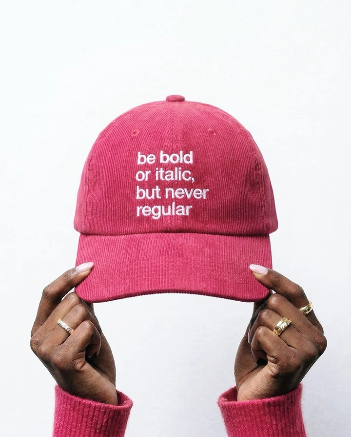 Hats & Caps creative ad: Typography pun makes the cap memorable
