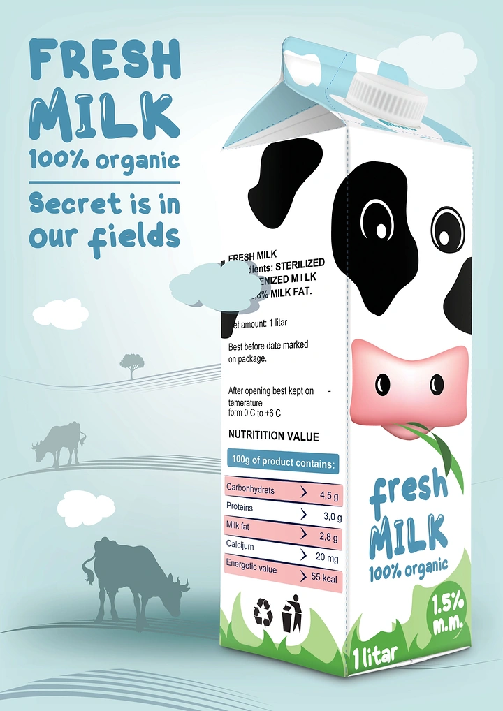 Dairy Brands creative ad: Carton designed as cow face