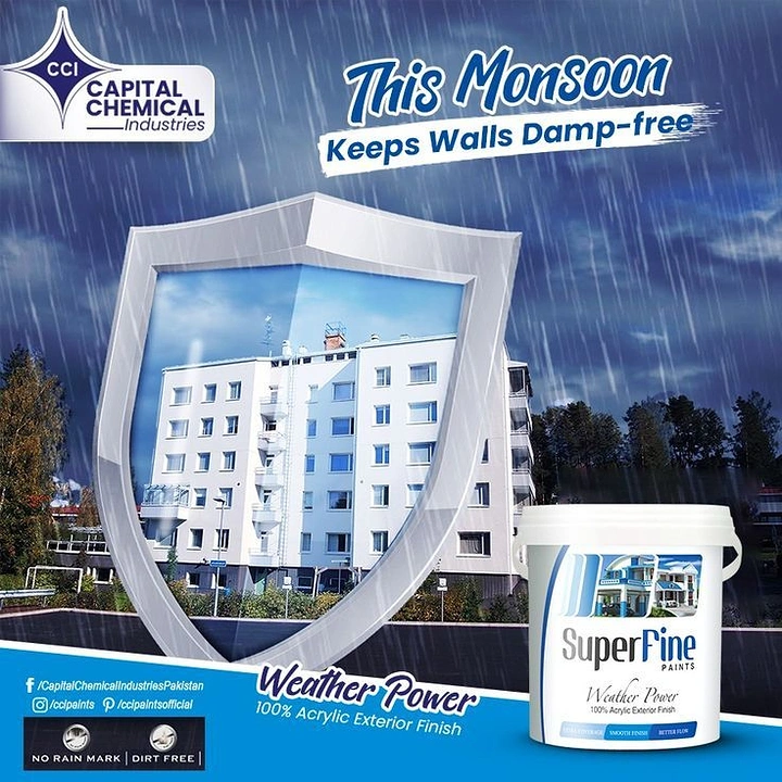 Waterproofing creative ad: Building protected by rain shield