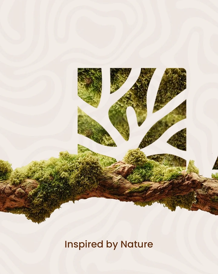Landscaping & Gardening creative ad: Tree logo window revealing living moss