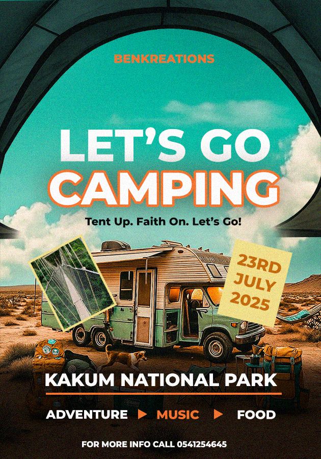 Story: Tent arch frames a retro camp invitation