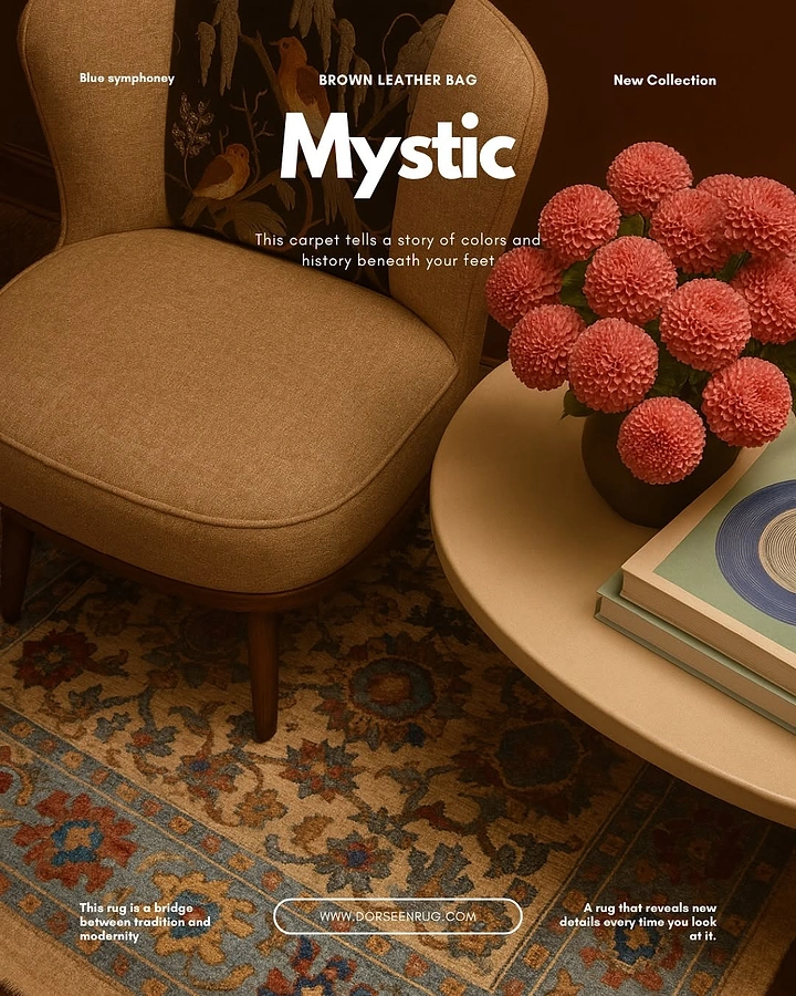 Rugs & Carpets creative ad: Mystic room turns rug into story