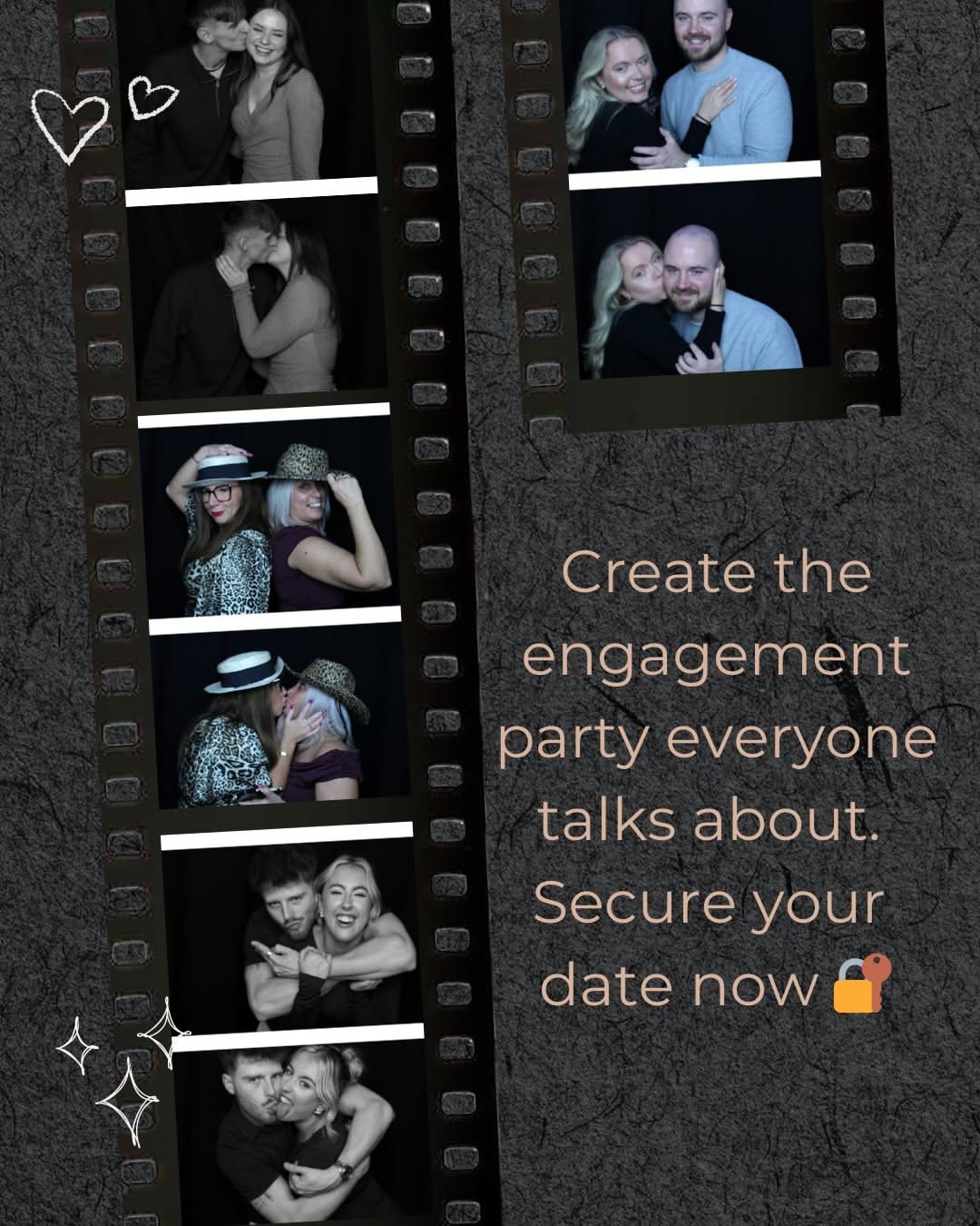 Instagram post: Scrapbook engagement-party collage treatment, slide 6