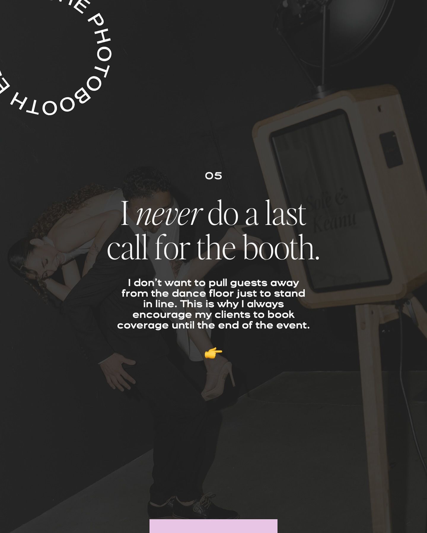Instagram post: Last-call copy pairs with phone booth