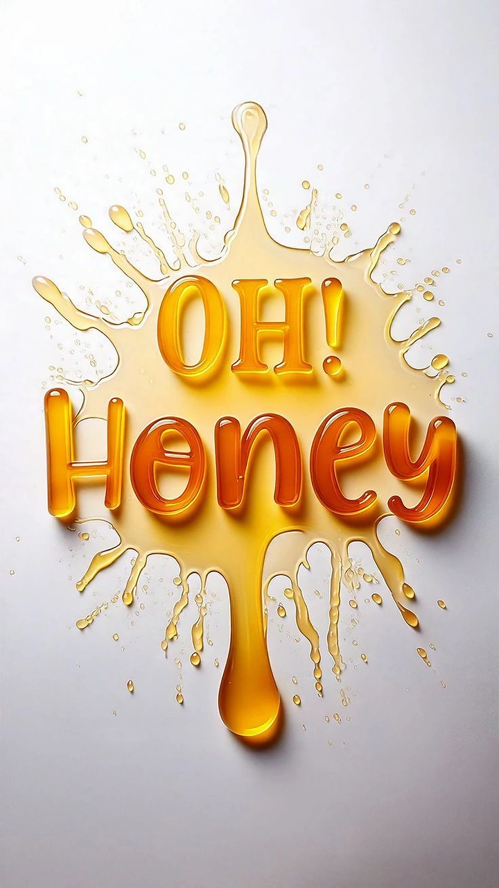 Honey Brands creative ad: Playful honey-splash typographic pun