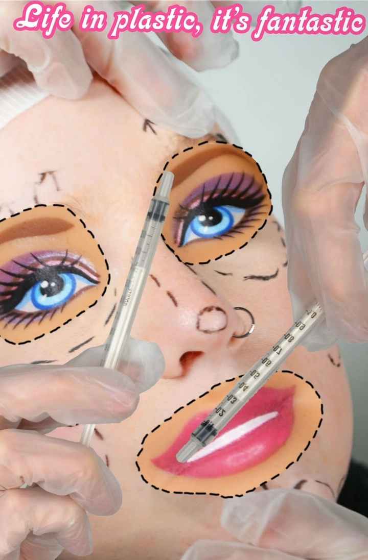 Plastic Surgery Clinics creative ad: Playful plastic-fantastic injection pun