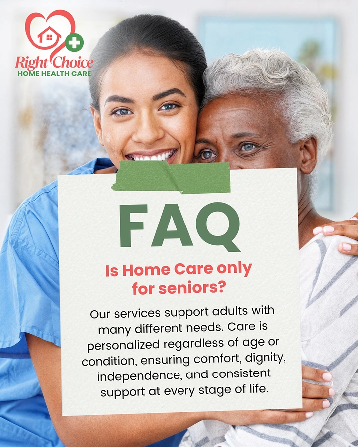 Senior Care creative ad: Taped paper note FAQ over photo