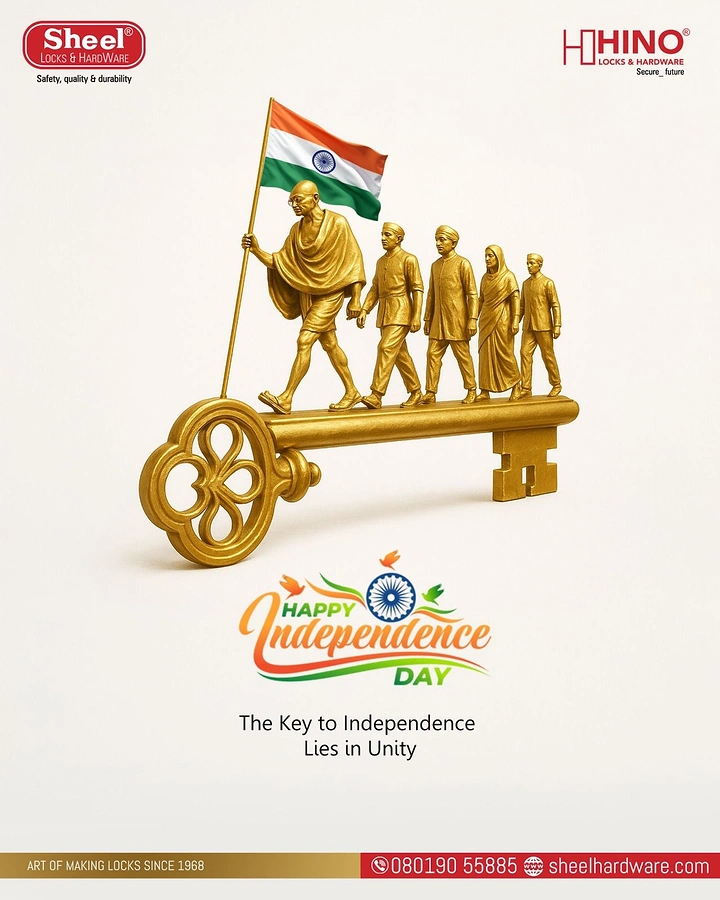 Independence Day creative ad: Lock brand key carrying Dandi March