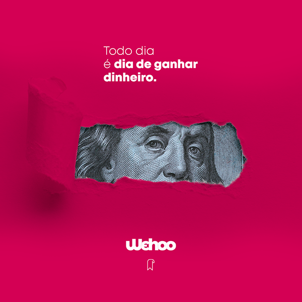 Instagram post: Torn slit in magenta paper revealing the eyes of a banknote portrait