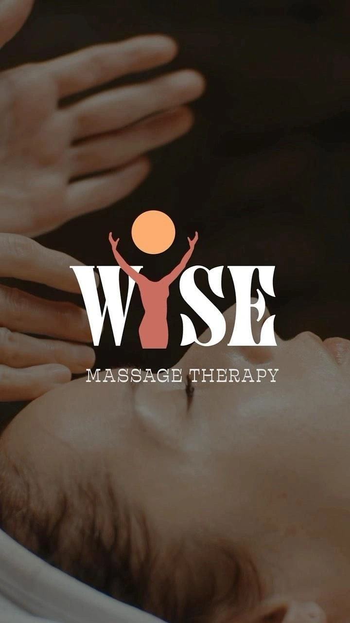 Spa & Massage creative ad: Elegant logo: figure-and-sun forms the letter I
