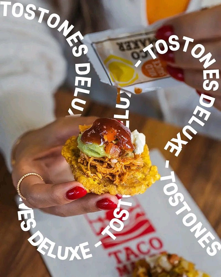 Cloud Kitchens & Food Trucks creative ad: Circular type orbits hand-held tostone