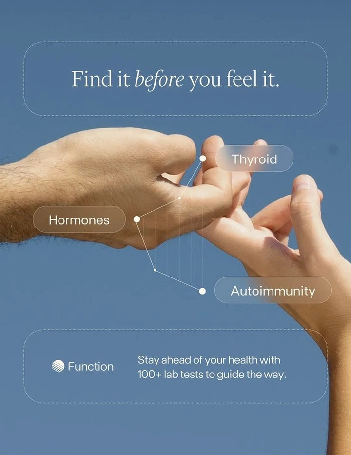 Diagnostic Labs creative ad: Two hands reaching toward each other against a blue sky