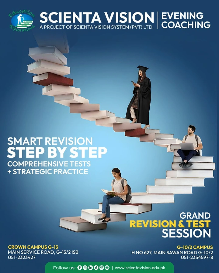 Test Prep & Exam Coaching creative ad: Books form aspirational staircase